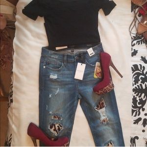 BOGO 50% off! NWT Distressed Leopard print jeans